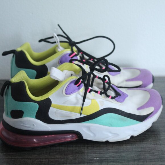 Nike Unisex Youth Air Max 270 React BQ0103-101 Multicolor Size 5.5Y Shoes - Picture 1 of 9